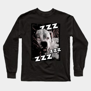 Sleeping White Boxer Long Sleeve T-Shirt